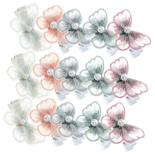 MAJORMENCH 15stücke Schmetterlings-haarspangen Mesh Haarspangen Für Damen Frauen Mädchen Mit Perlendekor Leicht Und Langlebig von MAJORMENCH