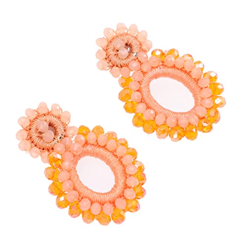 MAJORMENCH Boho Perlen Ohrringe Damen Statement Tropfen Ohrringe Orange Für Frauen Western Sommer Für Mädchen Böhmen Baumeln von MAJORMENCH