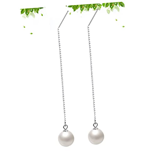 MAJORMENCH Ohrringe Aus Sterlingsilber Mit Perle Und Quaste Modische Lange Ohrhänger Für Damen Und Mädchen Elegant Für Alltag Und Geschenk von MAJORMENCH