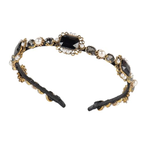 MAJORMENCH Eleganter Haarreif Mit Strass Und Perlen Damen Kopfbedeckung Haarschmuck Stirnband Für Hochzeit Leicht Und Druckfrei von MAJORMENCH