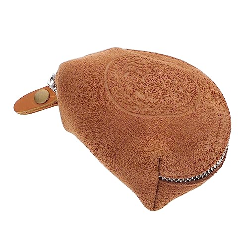 MAJORMENCH Lederbeutel Für Münzen Vintage Mehrzwecktasche Münzspeicherbeutel Kopfhörer-Aufbewahrungstasche Buddha-perlen-Tasche Mehrzwecktasche von MAJORMENCH