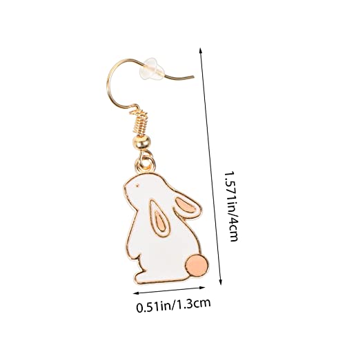 MAJORMENCH 2 Paare Damen Ohrhänger Bunny Ohrringe mit Süßem Kaninchenmotiv Kreative Cartoon Designs Politur Leichte Dangle Ohrstecker für Alltag und von MAJORMENCH