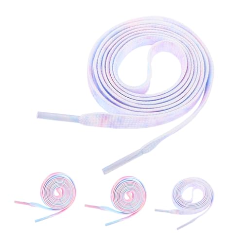 MAJORMENCH 2 Paare Flache Langlebige Polyester schnürsenkel Modische Tie dye Farbverlauf Schnürbänder für Turnschuhe Damen und Herren Vielseitig für Sport und Alltag Geeignet von MAJORMENCH
