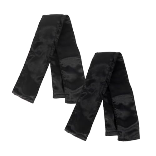 MAJORMENCH 2 STÜCK Satin Haarschal für Frauen Langes Rutschfestes Perücken stirnband Weiches Pflegendes Haarwickel accessoire mit Sicherem Sitz bei Allen Kopfgrößen Schwarz von MAJORMENCH