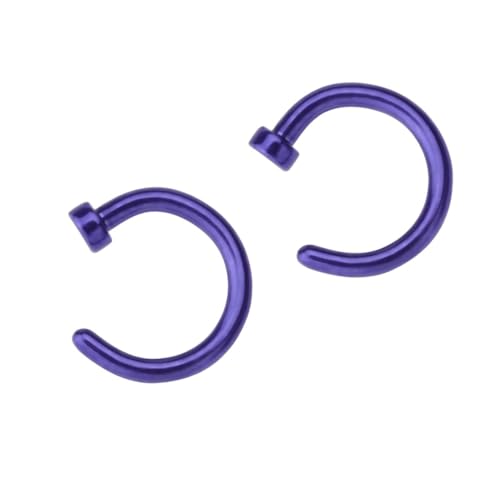 MAJORMENCH 2 Stck Chirurgenstahl Nasenring C Förmiger Offener Nasenpiercing Ring Unisex Titanstahl Hypoallergen Geeignet für Damen und Herren Täglicher Schmuck von MAJORMENCH