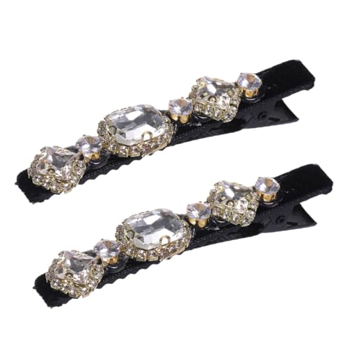 MAJORMENCH 2 Stück Dekorative Haarklammern mit Strassbesatz Vintage Entenschnabel Haarclips aus Samt Glitzernde Barrette für Damen Sanftes Halten Einsetzbar Modischer Haarschmuck von MAJORMENCH