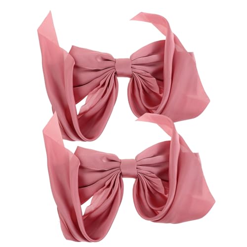 MAJORMENCH 2 Stück Große Schleifen Haarklammer mit Federmechanismus Rutschfeste Rosa Haarschleifen für Damen und Mädchen Haarspangen mit Band Modische Haar Accessoires von MAJORMENCH