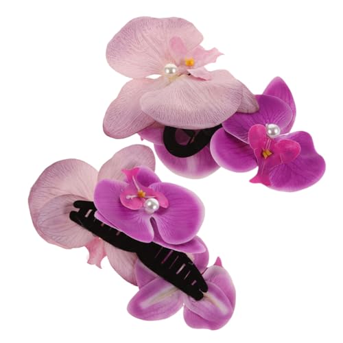 MAJORMENCH 2 Stück Haarklammern Phalaenopsis Design Zarte Blumen haarclips für Dünnes Haar Dekorative Haarkrallen Damen Haarschmuck für Alltag und Urlaub Lebensechte Orchideenoptik von MAJORMENCH