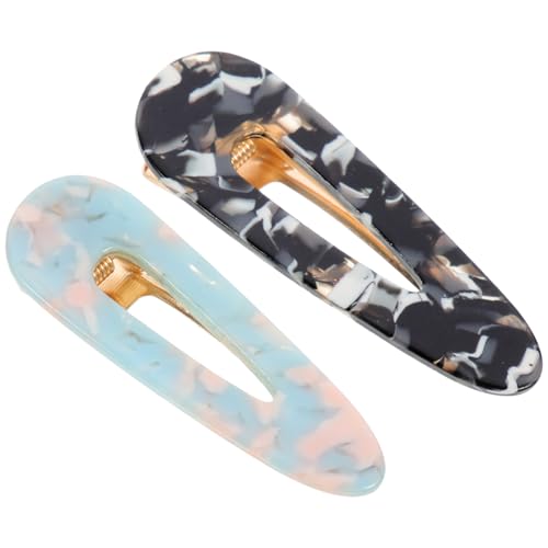 MAJORMENCH 2 Stück Haarspangen für Frauen Dünnes Haar Schmale Acryl Haarklammern in Blau und Schwarz Dekorative Haarschmuck Accessoires für Alltag und Styling von MAJORMENCH