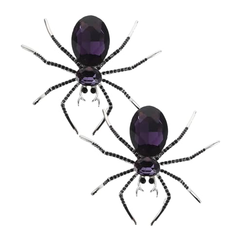 MAJORMENCH 2 Stück Halloween Spinnenbrosche mit Funkelnden Strasssteinen Vintage Insekten Anstecknadeln aus Langlebiger Legierung Schmuck Dekoration für Anzug Hut Tasche und Rock von MAJORMENCH