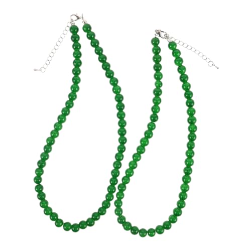 MAJORMENCH 2 Stück Handgefertigte Grüne Glasperlen Halskette Damen Stilvolle Choker Kette mit Einzigartigen Langlebigen Perlen Vielseitig Kombinierbar für Alltag und Besondere Anlässe von MAJORMENCH