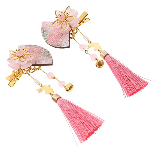 MAJORMENCH 2 Stück Japanische Fächer Haarnadeln für Damen Kimono Haaraccessoires Klassischer Haarschmuck für Verschiedene Frisuren für Traditionelle Kostüme Rosa Farbgebung von MAJORMENCH