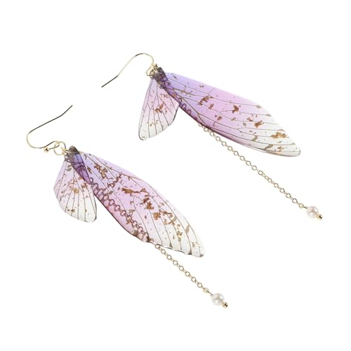 MAJORMENCH 2 Stück Leichte Schwebende Schmetterlingsohrringe mit Farbverlauf Künstliche Perlen Zarte Flügelform Einzigartige Handwerkskunst für Hochzeiten und Tägliches Tragen Modischer von MAJORMENCH