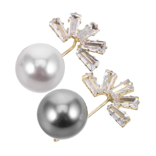 MAJORMENCH 2 Stück Perlenbrosche Anstecknadeln mit Künstlichen Perlen Langlebig und Vielseitig für Damen Schmuckclip für Cardigan Schal Kleid Hemd Modischer Sicherer Verschluss von MAJORMENCH