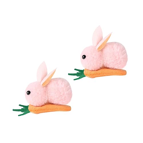 MAJORMENCH 2 Stück Plüsch Hase Haarspangen für Kreative Haarnadeln mit Karotten Design Süßer Haarschmuck für Mädchen Leicht und Langlebig für Ostern von MAJORMENCH