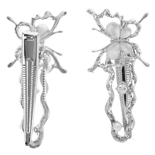 MAJORMENCH 2 Stück Schmetterling Haarklammern mit Silberner Katzenaugenstein Funkelnde Haarspangen für Damen für Hochzeiten und Besondere Anlässe Haaraccessoire für Verschiedene Stylings von MAJORMENCH