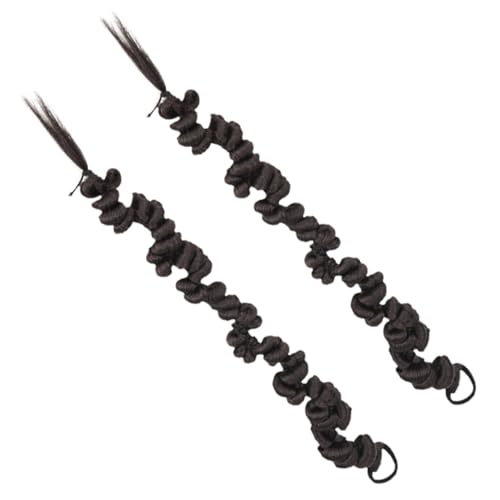 MAJORMENCH 2 Stück Teiliges Langes Geflochtenes Haarteil mit Elastischem Haargummi Unregelmäßige Zopffrisur Leichtes Synthetisches Ponytail extension für Alltag Party für Damen von MAJORMENCH