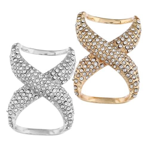 MAJORMENCH 2 Stück Teiliges Schalclips mit Strasssteinen Langlebige Ringschnalle für Damen Praktische Befestigung für Schals und Oversize Shirts Glatte Oberfläche Kratzfrei von MAJORMENCH