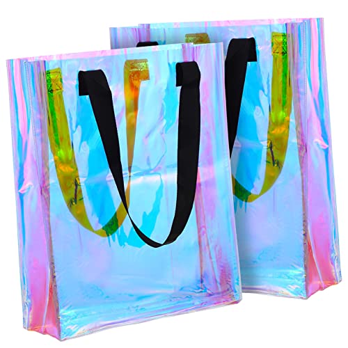 MAJORMENCH 2 Stück Transparente PVC Strandtaschen Holografisch Bunte Große Kapazität Handtaschen Robust Wasserabweisend Modisch für Freizeit Einkaufen Strand und Alltag MAJORMENCH 2 Stück Transparente PVC Strandtaschen Holografisch Bunte Große Kapazität Handtaschen Robust Wasserabweisend Modisch für Freizeit Einkaufen Strand und Alltag von MAJORMENCH