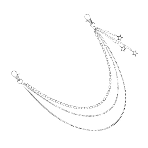 MAJORMENCH 2 Stück Verstellbare Stern taillenkette Punk Hosenkette mit Metallnieten für Damen Herren Stylische Körperkette Modisches Accessoire für Jeans und Streetwear von MAJORMENCH