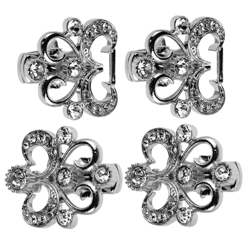 MAJORMENCH 2 Stück Zinklegierung Strass Pullover Clips Schalbrosche für Frauen Blumen Motiv Cardigan Kragen Verschluss Modisch Langlebig und Vielseitig für Strickjacken Kleider von MAJORMENCH