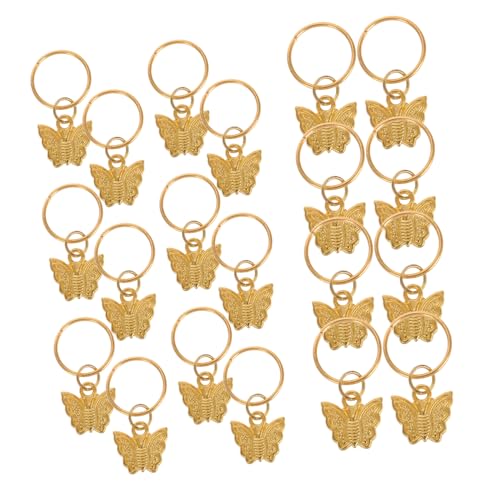 MAJORMENCH 20stücke Haarschmuck Mit Schmetterlingen Für Dreadlocks Und Zöpfe Elegante Goldene Haarringe Und Clips Für Frauen Und Mädchen Zubehör Für Besondere Anlässe von MAJORMENCH
