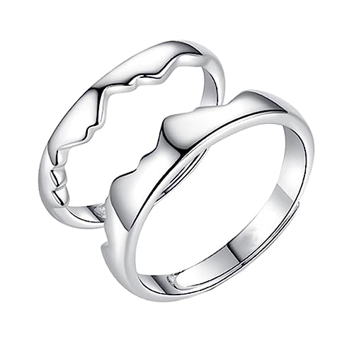 MAJORMENCH 2stücke Dekorative Ringe Stilvolle Finger Ringe Kreative Finger Dekor Kupfer Silberähnlich Schlichtes Design Für Damen Herren von MAJORMENCH