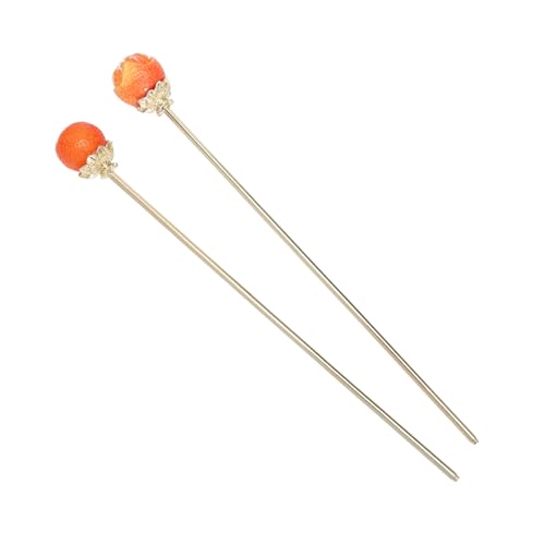 MAJORMENCH 2stücke Antike Haarnadeln Aus Orange Stilvolle Haarspangen Für Frauen Vielseitiges Haaraccessoire Für Elegante Hochsteckfrisuren Und Alltagslooks von MAJORMENCH