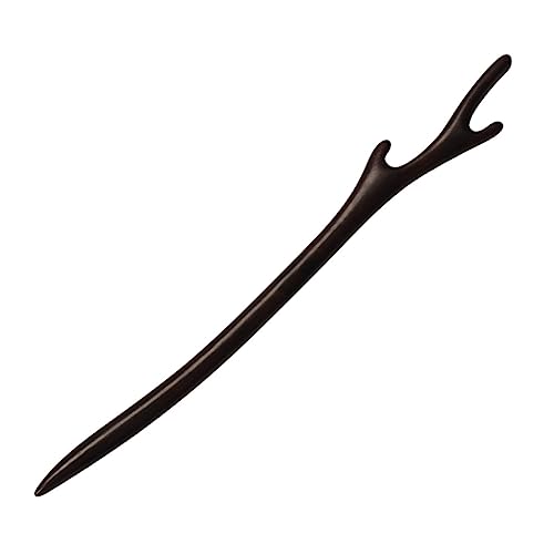 MAJORMENCH 2stücke Geweih Haarnadel Holz Vintage Frauen Haarstab Chignon Pin Zubehör Haarschmuck Schlicht Schwarz von MAJORMENCH