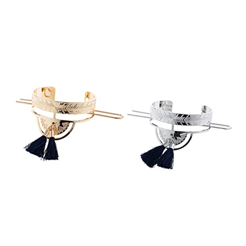 MAJORMENCH 2stücke Haarspangen Clips Haar Manschetten Dutt Halter Für Frauen Vintage Haar Zubehör Hochglanzpoliert Oberfläche Tragen von MAJORMENCH