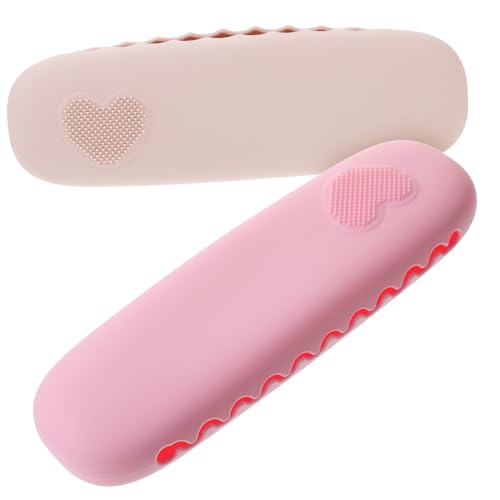 MAJORMENCH 2stücke Teiliges Silikon Kosmetik Pinsel Etui Tragbare Make-up Pinsel Aufbewahrung Für Reisen Kompakte Und Leichte Makeup Tasche Herzdesign Für Frauen Und Mädchen von MAJORMENCH