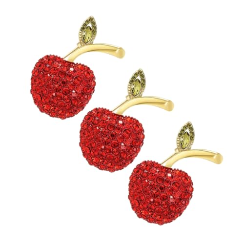 MAJORMENCH 3 Rote Broschen in Apfelform Für Damen: Modischer Schmuck Für Den Alltag Und Partys – Strass-anstecknadel Für Business-anzüge Und Schals MAJORMENCH 3 Rote Broschen in Apfelform Für Damen: Modischer Schmuck Für Den Alltag Und Partys – Strass-anstecknadel Für Business-anzüge Und Schals von MAJORMENCH