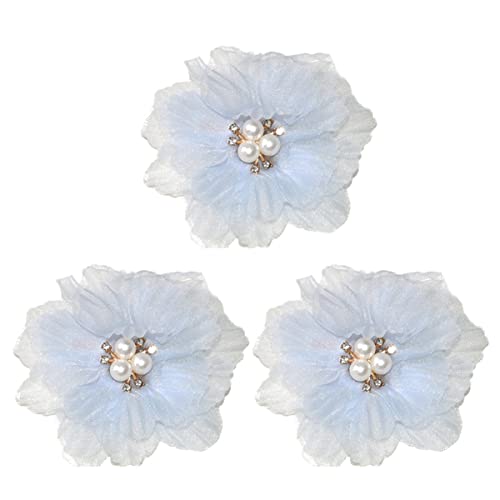 MAJORMENCH 3 Stück Blumen Haarspangen mit Perlen Dekorative Haarklammern für Mädchen für Partys und Besondere Anlässe Blau Liebevolles Haaraccessoire von MAJORMENCH