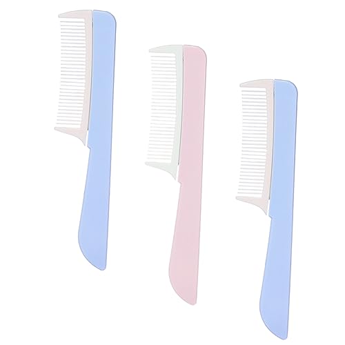 MAJORMENCH 3 Stück Teiliges Kamm mit Breiten Zähnen Verdickte Tragbare Haarstyling Kämme aus Robustem Abs Geeignet für Lockiges und Glattes Haar Kompakt für Damen und Herren Zufällige Farbe von MAJORMENCH