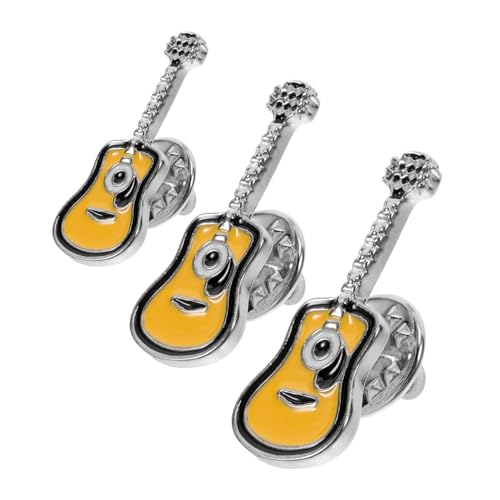 MAJORMENCH Gitarren Anstecknadel 3 Stück Retro Emaille Broschen Musikalisches Design Für Kleidung Taschen Geschenkidee Für Musikliebhaber Punk Stil Zubehör von MAJORMENCH