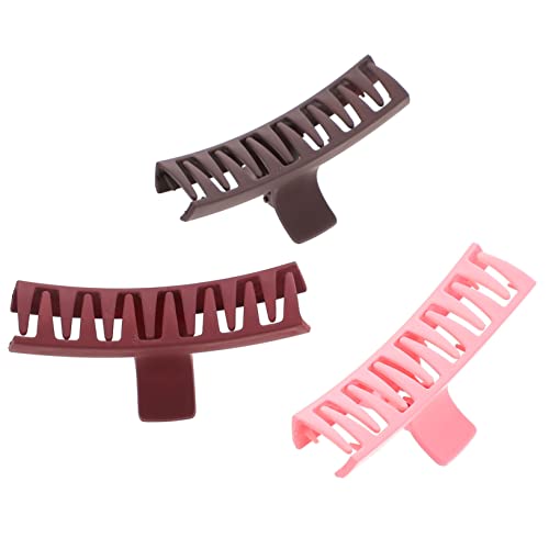 MAJORMENCH 3stücke Große Acryl Haarklammern Für Damen Stilvolle Haarspangen Weinrot Und Kaffee Für Dickes Haar Einfaches Styling Und Eleganten Look von MAJORMENCH