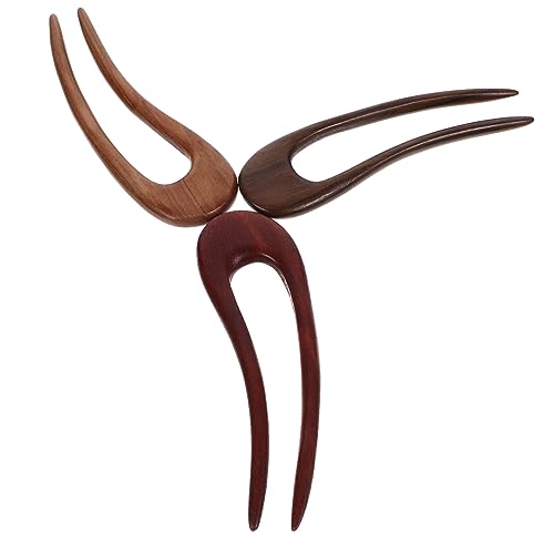 MAJORMENCH 3stücke Holz Haarnadeln Vintage Haarnadeln U-förmige Für Frauen Haarschmuck Dekorativ von MAJORMENCH