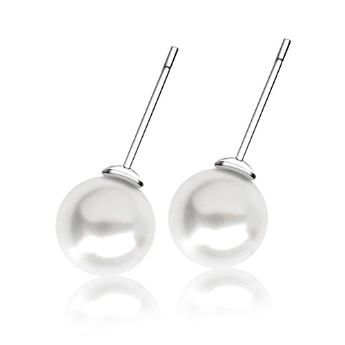 MAJORMENCH 4 Paare Sterling Silber Perlenohrringe für Damen Hypoallergen Elegantes Design für Besondere Anlässe und Alltag von MAJORMENCH