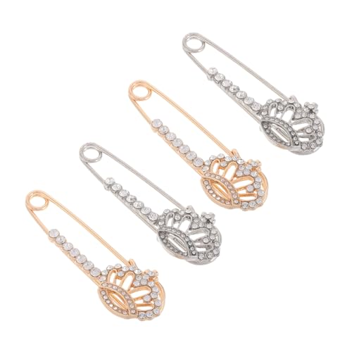 MAJORMENCH 4 STÜCKE Teiliges funkelndes Broschen Damen Langlebige Legierung Ziernadeln für Anzug Strickjacke Vielseitig als Schulterband Sicherheitsnadeln Modische Kleidungsaccessoires von MAJORMENCH