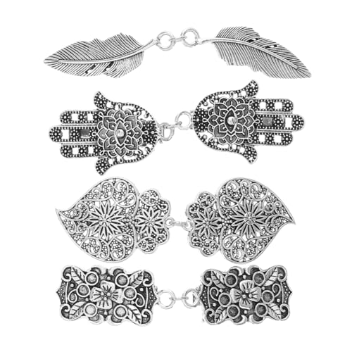 MAJORMENCH 4 STÜCKE Vintage Schalclips Damen aus Robustem Zinklegierung Multifunktionale Umhang und Kleidverschluss Broschen mit Elegantem und Blattdesign Vielseitig für Pullover Blusen von MAJORMENCH