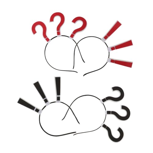 MAJORMENCH 4stücke Fragezeichen-haarband Dekoratives Stirnband Mit Zeichensetzungs-design Übertriebene Kopfbedeckung Für Halloween-partys Haar-accessoires Für Frauen Und Teenager-mädchen von MAJORMENCH