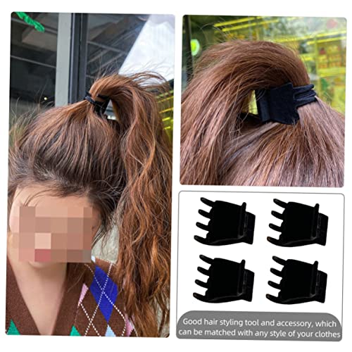 MAJORMENCH 4 Stück Teiliges Kleine Schwarze Samt Haarklammern Krallenclips für Damen Praktische Haarschmuck für Pferdeschwanz und Vielseitiges Styling Einfach zu Fixieren Tragen von MAJORMENCH