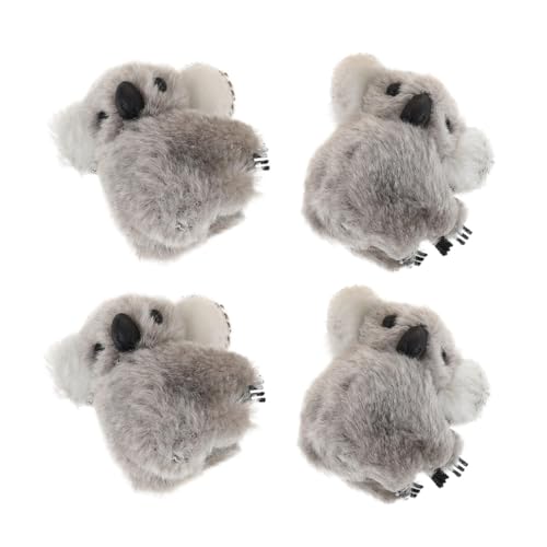 MAJORMENCH 4 Stück Teiliges Koala Plüsch Haarklammern für Mädchen und Teens Weiche Sichere Haarspangen Niedliche Tier Designs für Partys Schule und Alltag Kleine Farblich Passende von MAJORMENCH