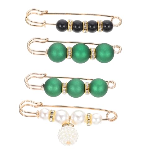 MAJORMENCH 4 Stück Teiliges Perlen Sicherheitsbroschen Vielseitige Kleider und Hosen Clip Modisch Fester Halt für Damen zum Fixieren und Taillieren von Kleidung von MAJORMENCH