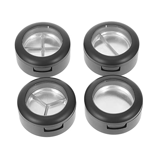 MAJORMENCH 4 Stück Teiliges Transparentes Rundes Lidschatten mit Fächern Schwarze Kosmetikbehälter mit Aluminium Pan Nachfüllbare Make Up Box für Lidschatten Lippenstift und Pigmente für DIY von MAJORMENCH