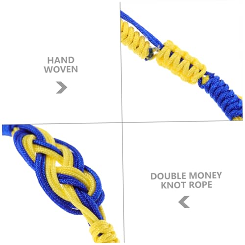 MAJORMENCH 4 Stück Teiliges Verstellbares Geflochtenes Ukrainisches Armband Set mit Buntem Ethno design Handgefertigte Symbolische Knoten Geeignet für Frauen Männer Sportfans und Besondere von MAJORMENCH