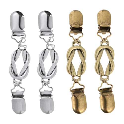 MAJORMENCH 4 Stück Teiliges Vintage Cardigan Clips aus Dekorative Kragen und Schalspangen für Damen Vielseitig für Pullover Kleider Schals und Strickjacken Rostfrei und Robust Passend für von MAJORMENCH