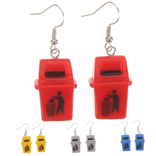 MAJORMENCH 4Paare Lustige Ohrringe Mülleimerform Baumelnde Ohrhänger für Damen Skurriler Party Schmuck Handgemacht Langlebig Hautfreundlich Perfektes Accessoire MAJORMENCH 4Paare Lustige Ohrringe Mülleimerform Baumelnde Ohrhänger für Damen Skurriler Party Schmuck Handgemacht Langlebig Hautfreundlich Perfektes Accessoire von MAJORMENCH