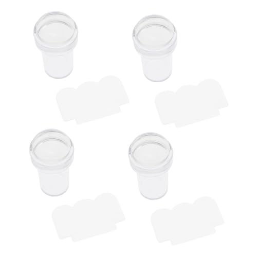MAJORMENCH 4Stücke Silikon Nagelkunst Stempel Teiliges Maniküre Werkzeug mit Schaber Transparente Stempel für Nageldesigns für Zuhause oder Salons von MAJORMENCH