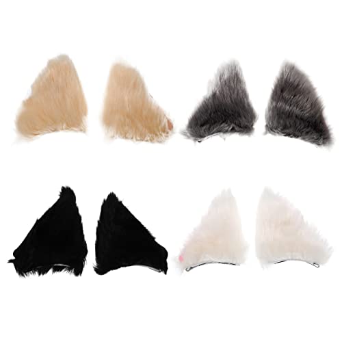 MAJORMENCH 4paare Katzenohr Haarspange Plüsch Cosplay Ears Haarklammern Kopfschmuck Ornament Für Party Foto Requisit von MAJORMENCH